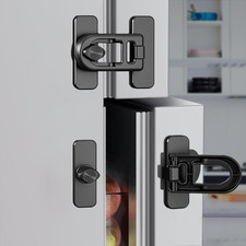5 Pack Fridge Lock Child Safety Cabinet Oven Drawer Adhesive No Drill Black