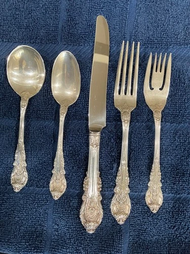 5 PC PLACE SETTING WALLACE SIR CHRISTOPHER STERLING SILVER SET 275 GMS