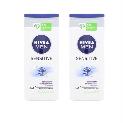 2 x NIVEA MEN Sensitive 3in1 Duschgel je 250ml pH-hautneutral