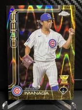 2025 Topps Chrome Gilded Gold Raywave #19 Shota Imanaga # /25 - Chicago Cubs