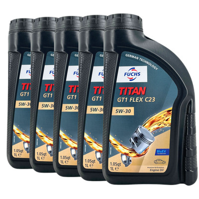 FUCHS Titan GT1 Flex C23 SAE 5W-30 Motorenöl BMW LL-04 OPEL OV0401547, 5x1 Liter