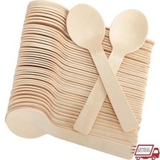 Eco Friendly Mini Wooden Spoons Disposable Birch Utensils Parties Picnics BBQs