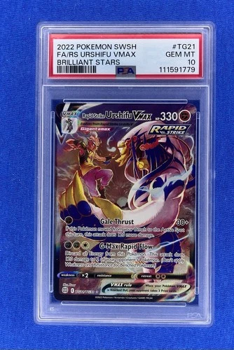 Pokémon TCG Rapid Strike Urshifu VMAX SWSH: Brilliant Stars TG21/TG30 PSA 10