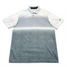 Nike Golf Tour Performance Polo Shirt Mens Size Large Gray White Dri-Fit