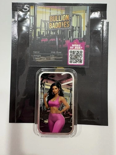 Bullion Baddies S 6 Bougie Baddies Priya Plank Nice Version 1 oz .999 Silver Bar