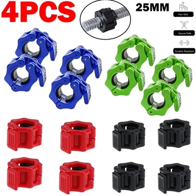 NEW Spinlock Collars – 2Pairs of Barbell/Dumbbell Clips 25mm (1") standard bars