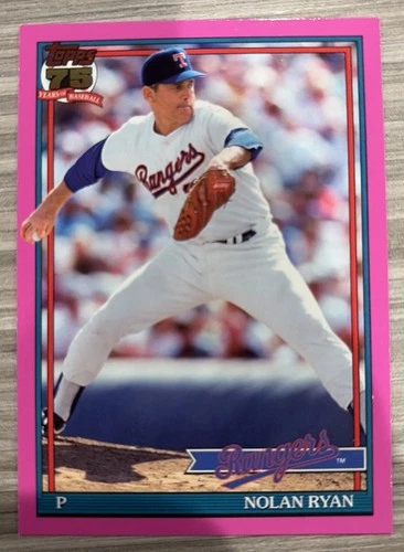 2026 Topps Series 1 #T91-97 Nolan Ryan 35th Anniversary PINK card 1991 75th K133