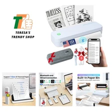 2025 Portable Inkless Thermal Printer - Bluetooth Mobile Printer, 8.5''x11''