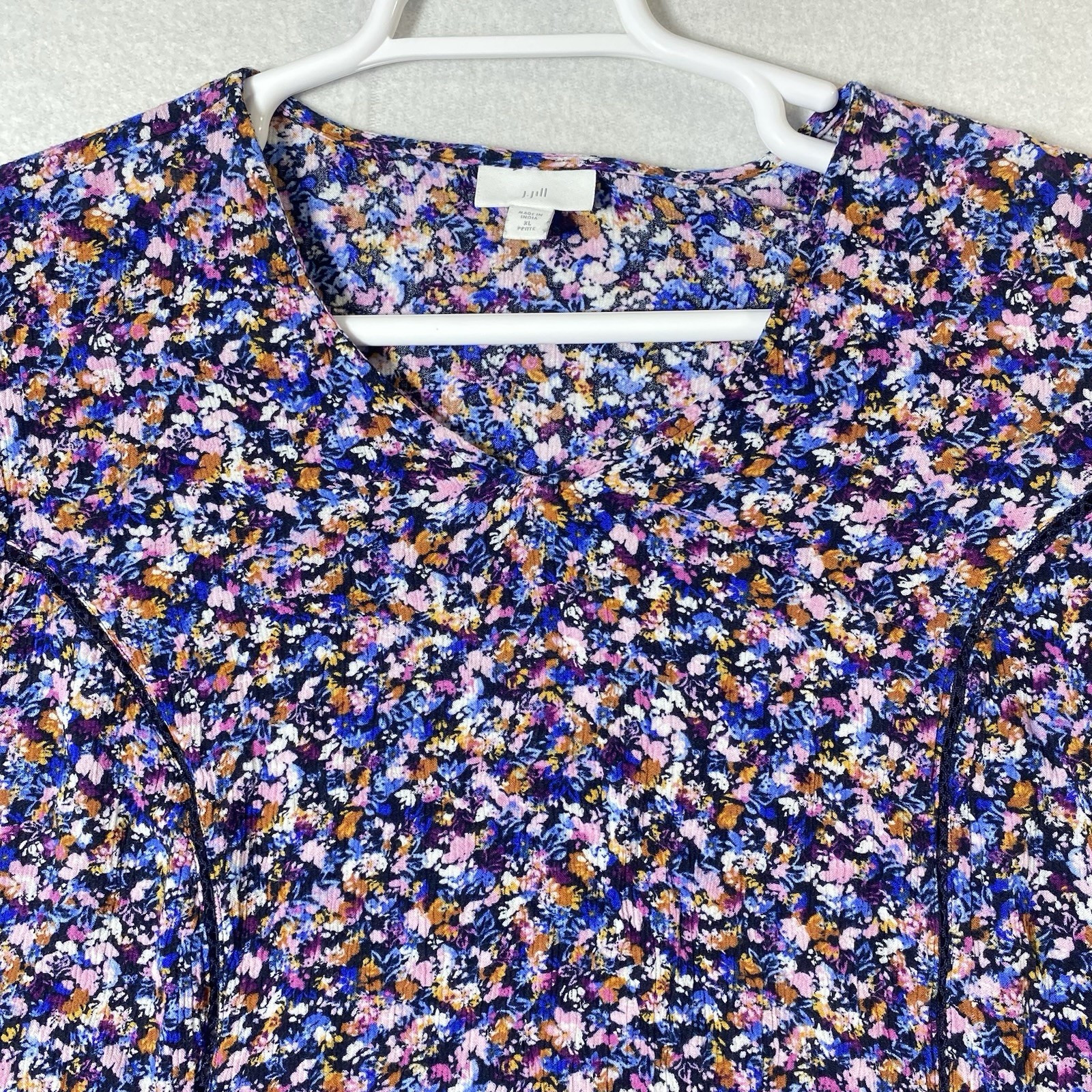 J.Jill Tunic Blouse Women's Petite XL Dixie Floral Lightweight Flowy Casual Fall