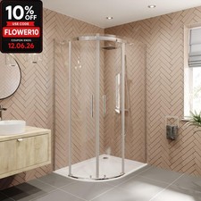 1200 x 800mm LH Offset Quadrant Shower Enclosure Frameless 8mm Safety Glass