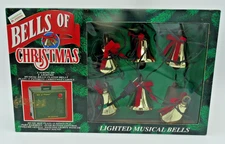 Mr Christmas Bells of Christmas 6 Lighted Musical Plated Bells 1994 See Video