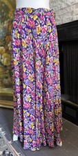 Vintage Herman Geist Pansy Floral Maxi Full Long Skirt Size 12