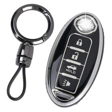 Key Fob Cover,Car Key Case Shell Protector Compatible with Nissan Altima Black