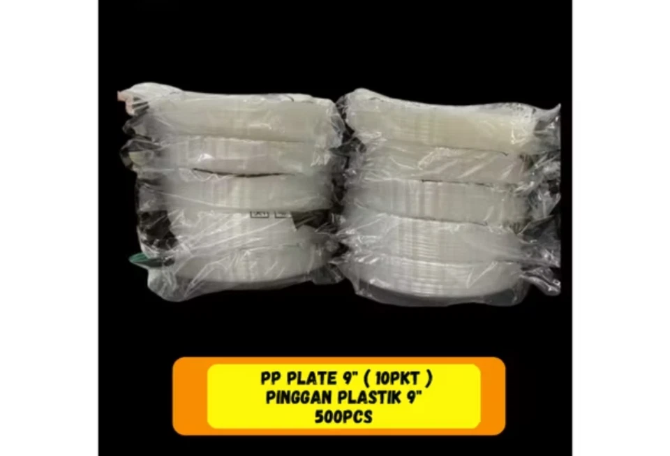 500pcs Disposable plastic plate Solid White Plates for party's - Image 2 of 3