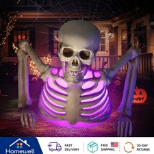 Creepy 10 Inch Halloween Skeleton with Colorful Lights - Indoor/Outdoor Decor