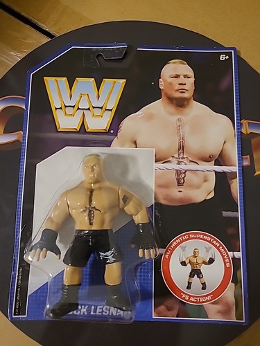 WWE Retro Figure MOC Brock Lesnar cracked bubble W...