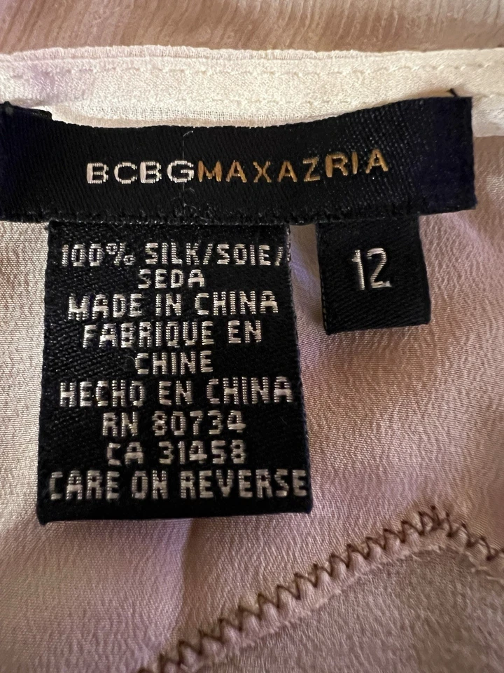 Vintage Y2K BCBG MaxAzria seda beige hada gasa camisola cottagecore 12 Foto 4 de 4