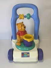 Vintage Winnie the Pooh Baby Push Walker Toy Disney Toddler Activity Working
