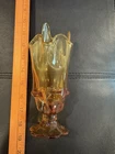 fenton art glass vase Amber