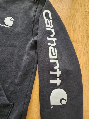 CARHARTT Kids Youth XL 18/20 Black L/S Logo Graphic HOODIE Sweatshirt - Picture 6 of 14