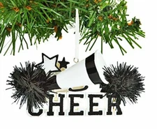 Cheer Black Personalized Christmas Tree Ornament