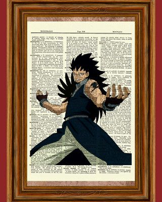 Gajeel Redfox From Fairy Tail Anime Dictionary Art Print Poster Picture 
