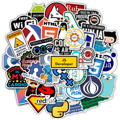 50Pcs New Programming Stickers Pack For On The Laptop Fridge Waterproof Stic-lk