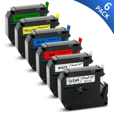 6PK MK 131 231 431 531 631 731 Label Tape for Brother P-Touch PT-45M 12mm 1/2"