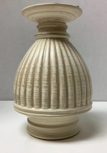 Vaso/urna/piantana vintage Heager bianco sporco alto 11" - Foto 5 di 6