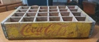 Vintage COCA-COLA Yellow Wooden Crate Box
