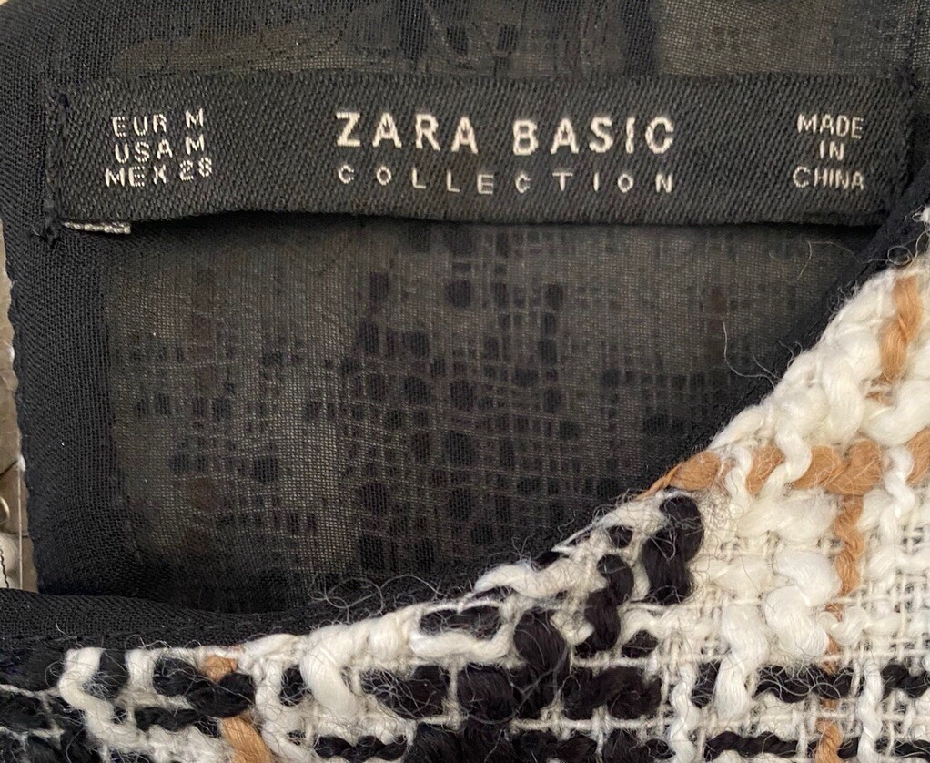 Zara Basic Women's Multicolor Houndstooth Tweed B… - image 2