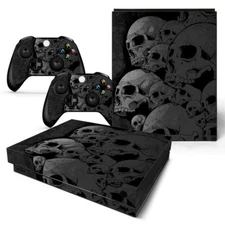 Xbox One X Skin Design Foils Sticker Screen Protector Set - Skulls Motif