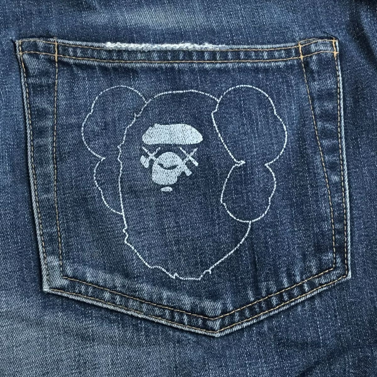 BAPE × KAWS denim pants indigo a bathing ape NIGO Size M | eBay