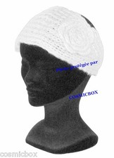 BANDEAU femme hiver blanc uni TAILLE UNIQUE chapeau bonnet woman white hat NEUF