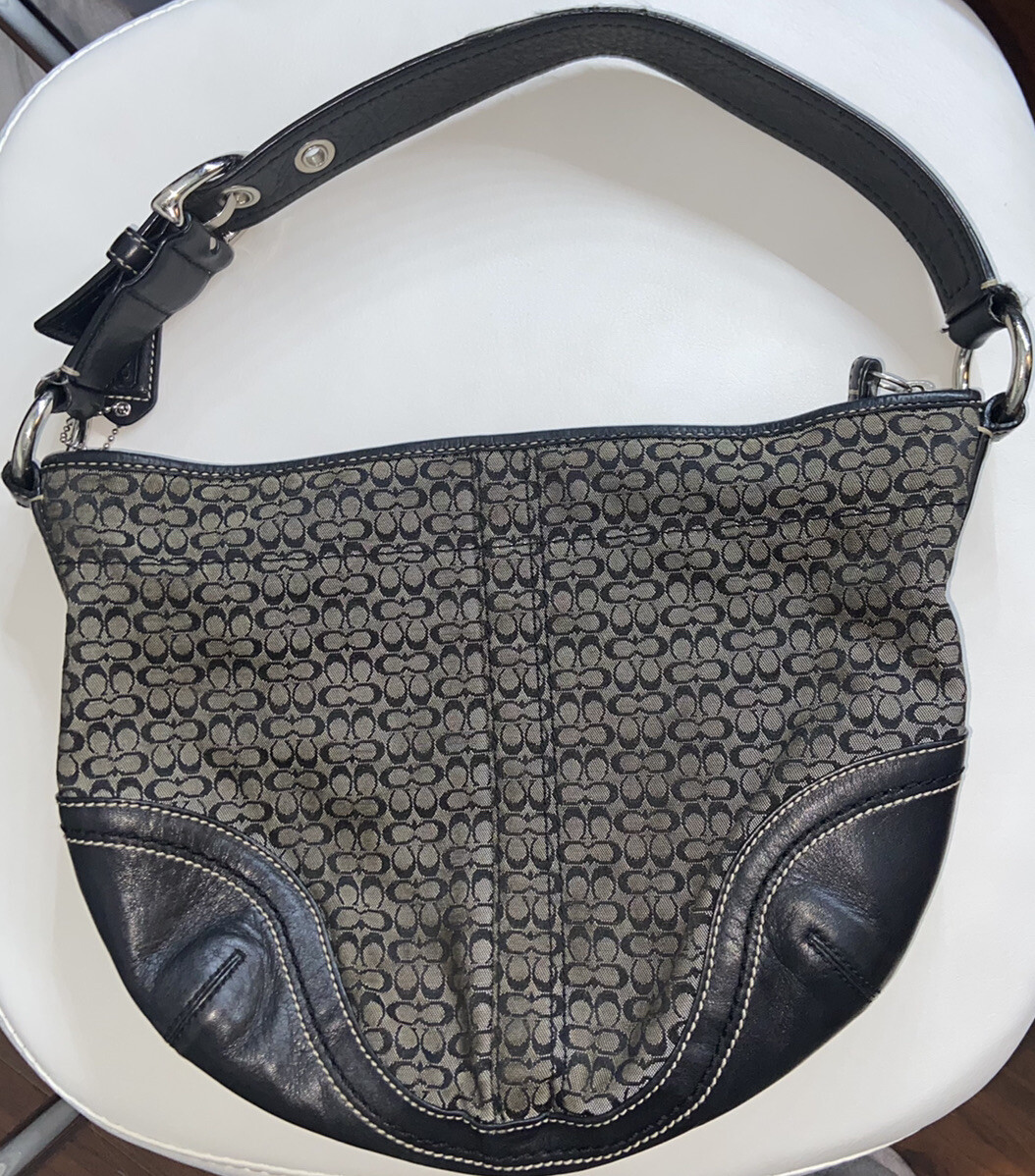 Authentic Coach Brown Black Hobo Shoulder Handbag K0720F10924 eBay