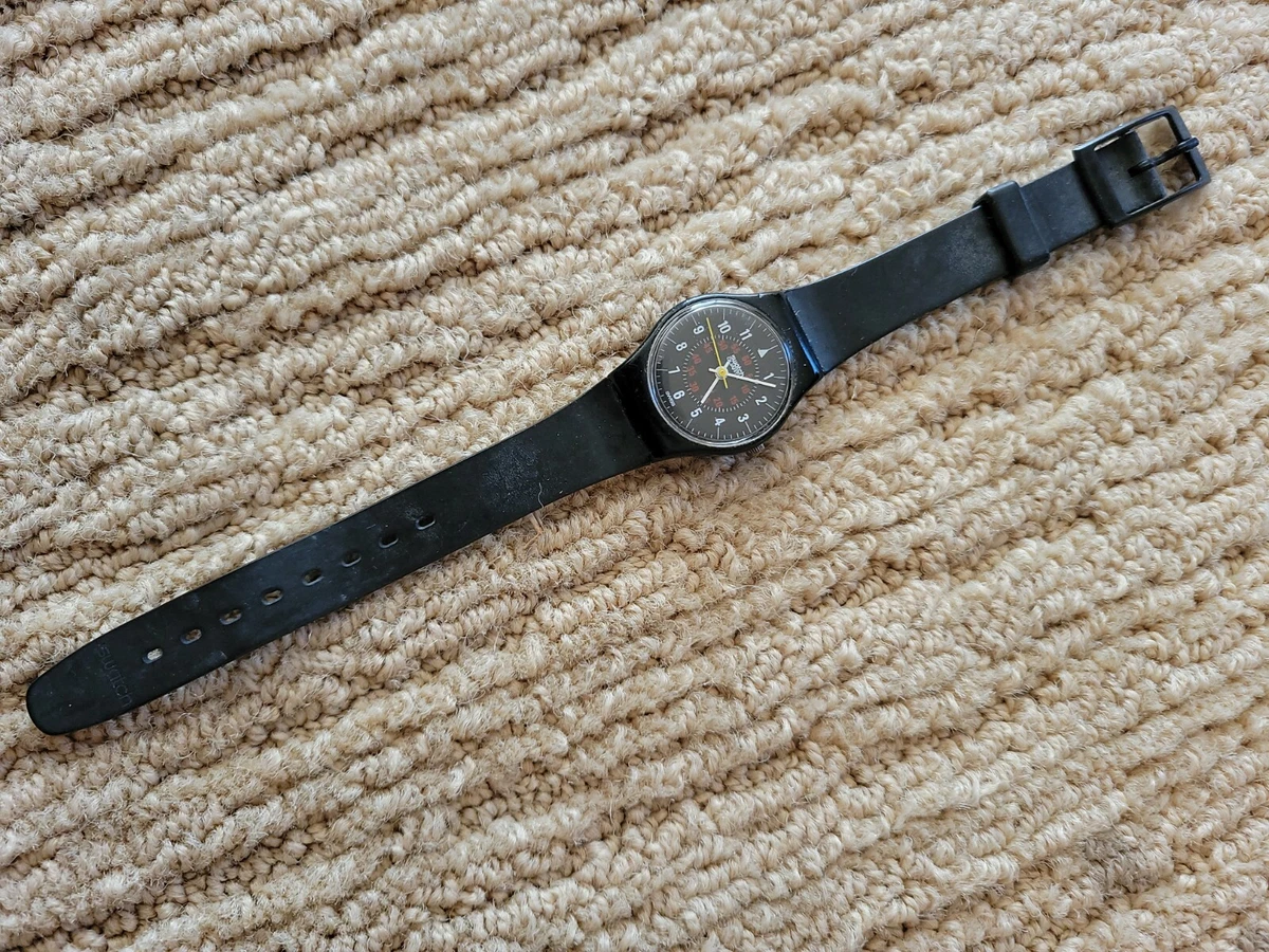 Black women's top swatch watch
