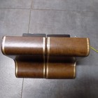 VTG Leather Wrapped Bookends 1960s Elsane Products Cowhide/Cork (Set of 2)