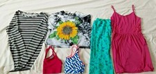 Lot of 6 Women's Clothes Size Medium Dress Sport's Bra Skirt Crop Top L/S Shirt