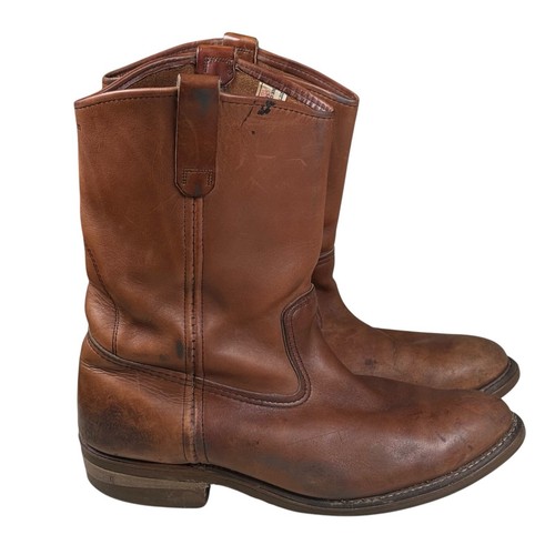 RED WING PECOS BRAUN LEDER WEICHE SPITZE GUMMISTIEFEL ARBEITSSTIEFEL #1155 HERREN 10 E