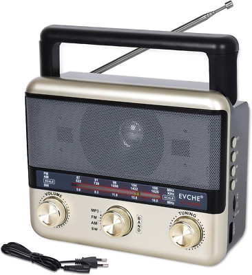 Portable AM FM Radios, Transistor Shortwave Retro Vintage Radios Support Bluetoo