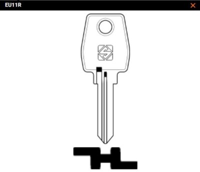 Silca Italy EU11R Key Blank For Euro Locks DOM DM17R