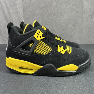 Air Jordan 4 ブラック/イエロー Air Jordan 4 Retro Thunder Black Gold Yellow (2023) Size 4.5