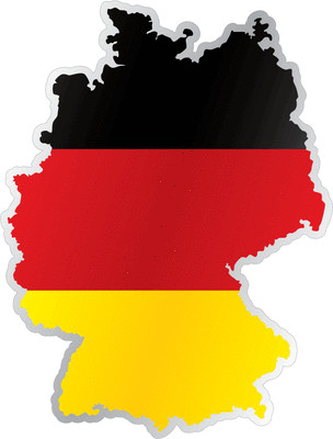 Germany Country Flag Map Car Bumper Window Mirror Sticker Decal 4''X5''