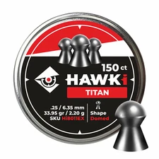 Hawki Airgun Pellets .25 / 6.35mm Caliber 33.95 gr /2.20 g 150 ct Hi8011EX Round