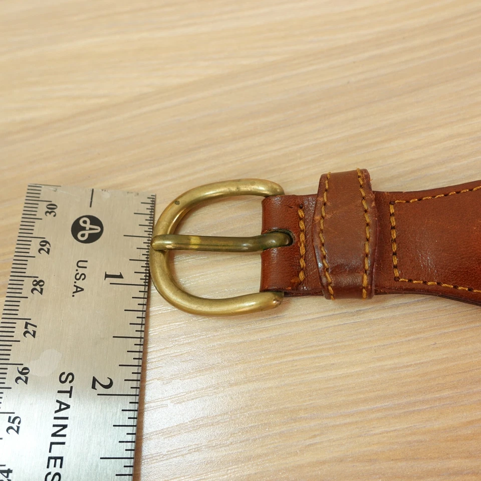 Винтажный сплетенный кожаный ремень мужчин 34 желтовато-коричневый коричневый платье Western вечеринки клуб комнаты Италии - Изображение 4 из 4
