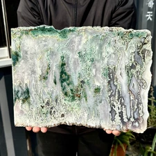 10.2LB Natural green moss agate crystal raw stone flakes quartz spiritual healin