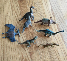 Lot of 7 Dinosaurs Toy Major 2009, Hasbro Jurassic Park 3 T-Rex Spinosaurus