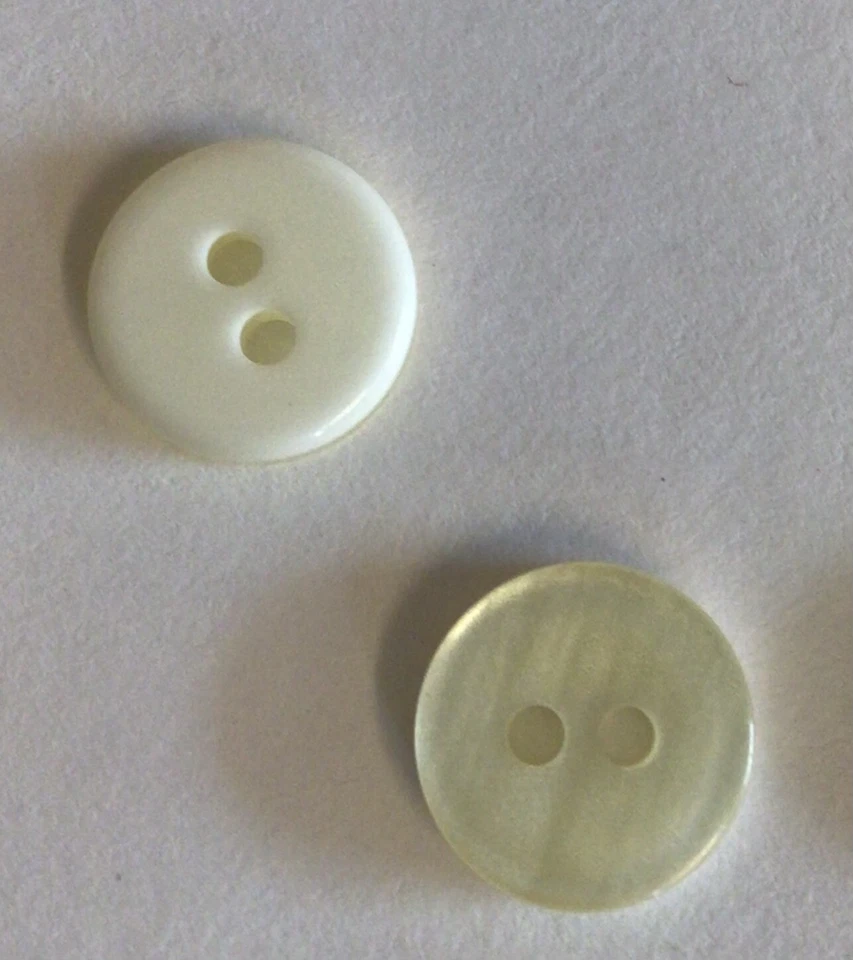 16 x 11mm Shiny Flat Ivory 2 Hole Buttons Sewing/Knitting/Crafts/Dressmaking - Image 2 of 3