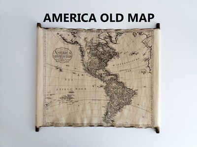 OLD MAP of AMERICA Scroll Antique Old Map of North and South America