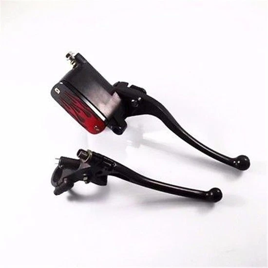 1" Black Flame Brake Clutch Lever For Harley Honda Cafe Cruiser Retro Custom VT — 第 2/4 张图片
